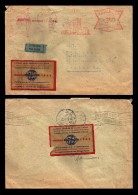 E)1945 CZHESCHOSLOVAKIA, WORLD CONGRESS OF STUDENTS IN PRAGUE, AIR MAIL,  LAVEL IN FRONT AND ON BACK,  CIRCULATED COVER - Posta Aerea