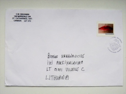 Cover Sent From Canada To Lithuania Special Cancel Grapes Lips - Gedenkausgaben