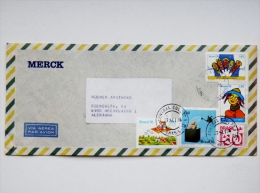 Cover Sent From Brazil Mamulengo 5 Stamps - Briefe U. Dokumente