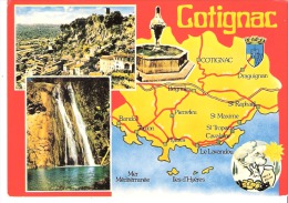 Cotignac (Brignoles-Draguignan-Var)-Multivues-Cascade-fontaine-Carte Du Département - Cotignac