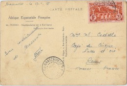 LBL35A- MOYEN CONGO CPA  BRAZAVILLE / REIMS 27/4/1935 - Lettres & Documents