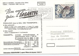 LBL35A- MONACO CP PUBLICITAIRE PRODUITS PHARMACEUTIQUES VAGANTYL  THÈME MUSÉE AUTOMOBILE - Covers & Documents