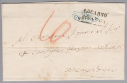 Heimat TI GORDOLA 1856-08-12 Blauer Strahlenstempel Auf B.O.M. Nach Magadino - Briefe U. Dokumente