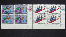 UNO-Genf 94/5 Eckrandviererblock ´D´, Oo/ESST, Wirtschafts- Und Sozialrat Der Vereinten Nationen (ECOSOC) - Used Stamps