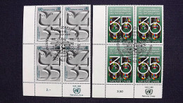 UNO-Genf 92/3 Eckrandviererblock ´C´, Oo/ESST, 35 Jahre Vereinten Nationen (UNO) - Used Stamps