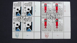 UNO-Genf 97/8 Eckrandviererblock ´D´, Oo/ESST, Internationales Jahr Der Behinderten - Used Stamps