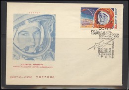 RUSSIA USSR Private Envelope LITHUANIA VILNIUS VNO-klub-069 Space Exploration Women Tereshkova - Locales & Privados