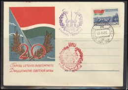 RUSSIA USSR Private Envelope LITHUANIA VILNIUS VNO-klub-071 Song Festival Celebration Flag - Locali & Privati