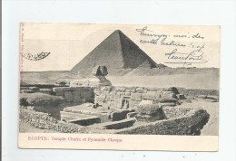 EGYPTE 31 TEMPLE CHAFRA ET PYRAMIDE CHEOPS 1907 - Pyramides