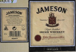 ETIQUETTE De IRISH WHISKY " JAMESON 1L " - Décollée Bon état  - - Whisky