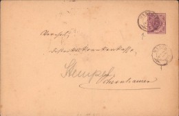 Allemagne Entier Postal Warthausen Ochsenhausen 1888 - Covers