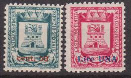 CASTIGLIONE D´INTELVI 1945 STEMMA SOPRASTAMPATO 18/19 MNH - Lokale/autonome Uitgaven