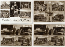SALUTI DA ROMA  -  4 CPM DIVERSES  1940 / 50 - Collections & Lots