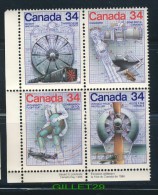BLOCS TIMBRES CANADA - CANADA DAY, SCIENCE & TECHNOLOGY - 4 X 0.34 CENTS SCOTT, No 1099-1102, 1986 - NEUF - MINT - Blocks & Sheetlets
