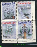 BLOCS TIMBRES CANADA - CANADA DAY, SCIENCE & TECHNOLOGY - 4 X 0.34 CENTS SCOTT, No 1099-1102, 1986 - NEUF - MINT - Blocks & Sheetlets