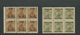 XI.1918.  2 X   BLOCK  OF SIX  STAMPS  5 & 10 FEN.  WARSAW  REGIONAL  ISSUE - Unused Stamps