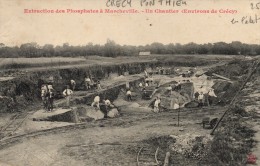 80 - CRECY PONTHIEU  Extraction Des Phosphates à Marcheville - Un Chantier - Crecy En Ponthieu