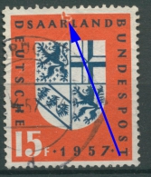 OPD Saarbrücken 1957 Eingliederung Des Saarlandes 379 Plattenfehler Gestempelt - Used Stamps