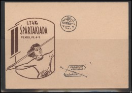 RUSSIA USSR Private Envelope LITHUANIA VILNIUS VNO-klub-004 E Javelin Throw - Locales & Privados