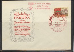 RUSSIA USSR Private Envelope LITHUANIA VILNIUS VNO-klub-015a Philatelic Exhibition Soviet Partisan Melnikaite - Local & Private