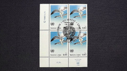 UNO-Genf 142 Eckrandviererblock ´C´, Oo/ESST, Silbermöwe (Larus Argentatus) - Used Stamps