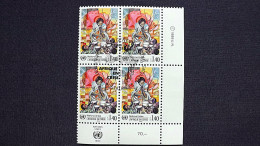 UNO-Genf 137 Eckrandviererblock ´D´, Oo/ESST, Afrika In Not. - Used Stamps