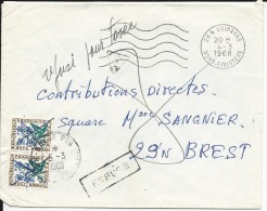 1968 - FINISTERE - ENVELOPPE De GUIPAVAS NON TIMBREE Avec TAXE REFUSEE Pour BREST - 1960-.... Cartas & Documentos