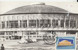 BUCHAREST EXHIBITION HALL, CM, MAXICARD, CARTES MAXIMUM, 1965, ROMANIA - Cartes-maximum (CM)