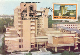 BUCHAREST- COMMUNSIT SCHOOL, CM, MAXICARD, CARTES MAXIMUM, 1983, ROMANIA - Maximum Cards & Covers