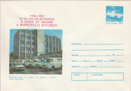 BUCHAREST AMBULACE SERVICE, COVER STATIONERY, ENTIER POSTAL, 1981, ROMANIA - Secourisme