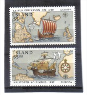 UPU1152  ISLAND  1992  Michl  762/63  Postfrisch ** ZÄHNUNG Siehe ABBILDUNG - Ongebruikt