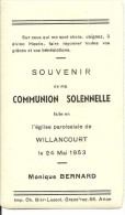 Musson Willancourt  Monique Bernard Communion Solennelle 24 Mai 1953 - Musson