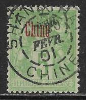 Chine Oblitérér, Surcharger, Joli Cachet, SHANGHAI CHINE, No: 2,  Y Et T, SURCHARGED, USED - Usados
