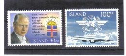 UPU1164  ISLAND  1994  Michl  807 + 815 ** Postfrisch  ZÄHNUNG Siehe ABBILDUNG - Unused Stamps