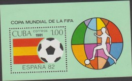 O) 1981 CUBA-CARIBE, SPAIN SOCCER WORLD CUP 1982, FOOTBALL, SOUVENIR MNH - Neufs