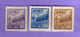 Chine** 1950-51.  Série Courante.  Yvert. 837-41-42 A  Sans Gomme.  Vedi Descrizione - Unused Stamps