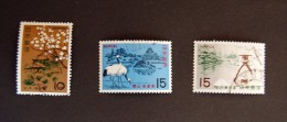 Japon - 1966-1967 Famous Japanese Gardens - 3 Stamps - Gebraucht