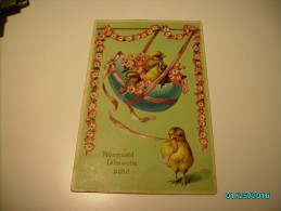 EASTER , EMBOSSED , CHICKEN , IMPERIAL RUSSIA , ESTONIA ,  TÕRVA  POSTSTAMP , OLD  POSTCARD , O - Briefe U. Dokumente