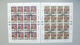 UNO-Genf 117/8 Oo/FDC-cancelled Kleinbogen/sheet, 35. J. Menschenrechte, Gemälde Von Friedensreich Hundertwasser - Blocks & Kleinbögen