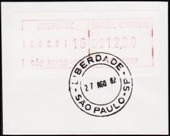 1982. BRASIL CORREIO Cr. $ 12.00 SAO PAULO 27 AGO 82 (Michel: ) - JF192615 - Viñetas De Franqueo (Frama)