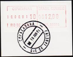 1981. BRASIL CORREIO Cr. $ 12.00 RIO DE JANEIRO 10 JUN 81. (Michel: ) - JF192612 - Viñetas De Franqueo (Frama)