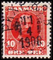 1907. King Frederik VIII. 10 Øre Red PKXP 83 B 11 4 1908. (Michel: 54) - JF192701 - Neufs