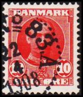 1907. King Frederik VIII. 10 Øre Red PKXP No 83A 22 4 1908. (Michel: 54) - JF192700 - Neufs
