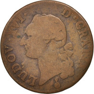 Monnaie, France, Louis XVI, Sol, 1791, Metz, TB, Cuivre, KM:602.1, Gadoury:350 - 1774-1791 Lodewijjk XVI