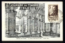 FDC Premier Jour  - Carte Privée Journée Du Timbre 1948 - CHALON Sur SAONE - ARAGO - ....-1949