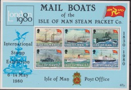 1980 Isle Of Man MAIL BOATS SHIPS NAVI SHEET - Other (Sea)