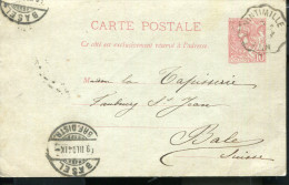 MONACO 1904 POSTAL STATIONARY "AU PARADIS DES DAMES" MLLE.TH.SAPEY PRIVATE CANCEL - Lettres & Documents