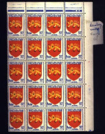 Bloc De 20 No   835b   Xx  ( Couleur Du Centre Trés Décalé  Rouge Vif ) - Ungebraucht