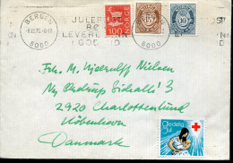 NORWAY 1975 VERY NICE MIXED FRANKED COVER TO DENMARK - Lettres & Documents
