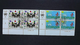 UNO-Genf 202/3 Eckrandviererblock ´C´, Oo/ESST, Konvention Der Vereinten Nationen über Die Rechte Des Kindes - Used Stamps